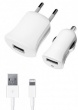 Автомобильное + сетевое ЗУ Deppa 11150 для Apple с разъемом Lightning (8-pin), Белый