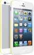 Чехол для iPhone 5 Deppa Slim Bumper Прорезиненный пластик, Белый/Желтый