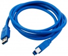 Кабель PC PET USB 3.0 A(m)-B(m) 1.5м, Синий
