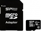 Карта памяти Silicon Power microSDHC 16Gb Class10 + adapter 